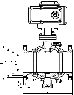 電動調(diào)節(jié)球閥結(jié)構(gòu)圖